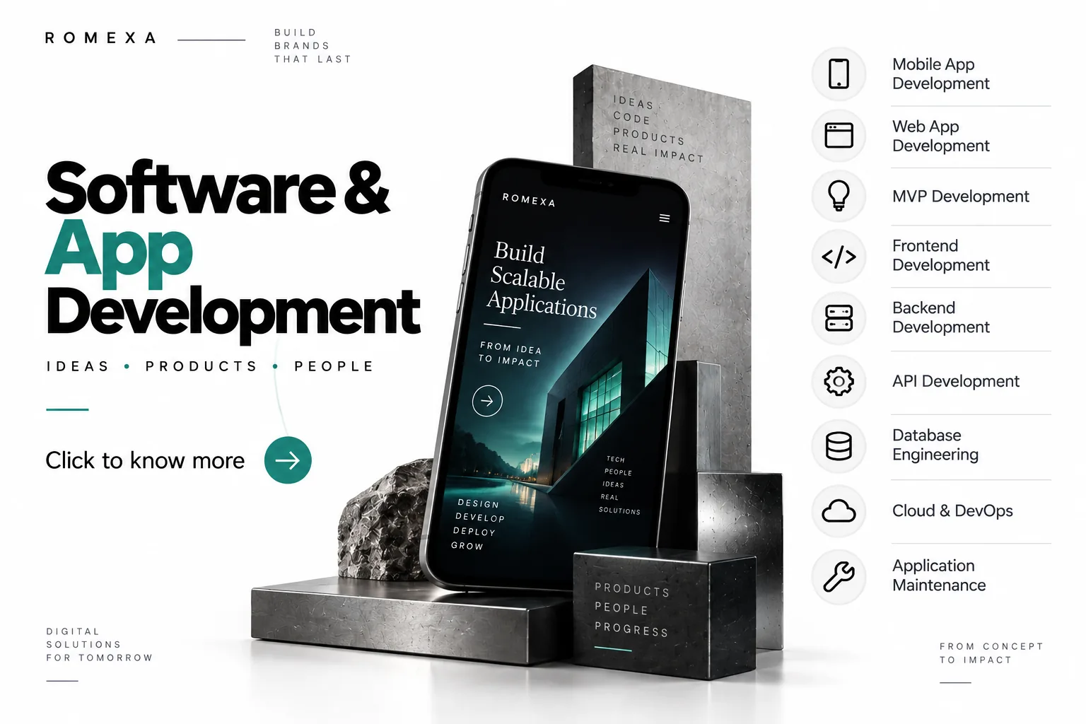 Software & App Development. ROMEXA service poster