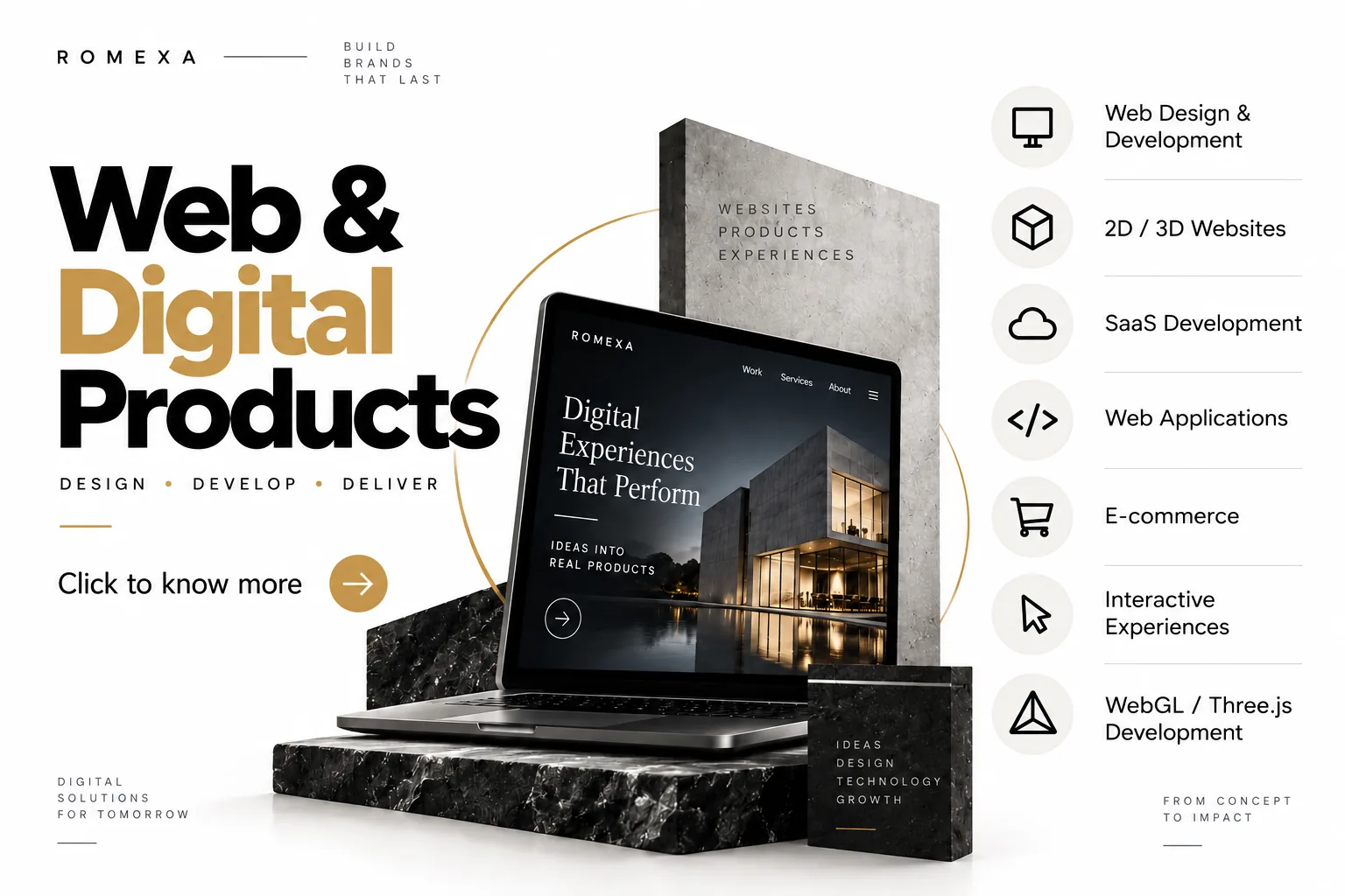 Web & Digital Products. ROMEXA service poster
